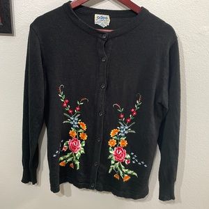 Vintage Embroidered Floral Cardigan